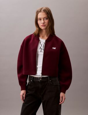 【 】Scuba Cropped Relaxed Bomber Jacket Scuba Cropped Relaxed Bomber Jacket | Calvin Klein