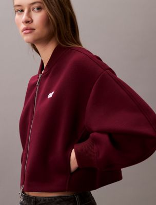 【 】Scuba Cropped Relaxed Bomber Jacket Scuba Cropped Relaxed Bomber Jacket | Calvin Klein