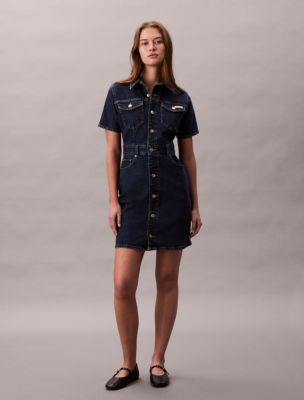 Denim Trucker Dress, Asteroid Cloud