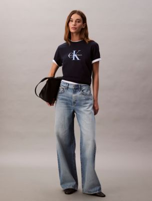 Wide Leg Jeans, Rainy Blue