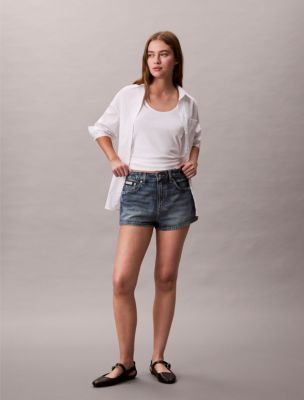 Denim Mini Shorts , Hudson Blue