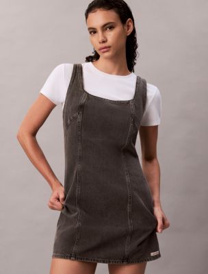 Denim Mini Dress, Gray Stone