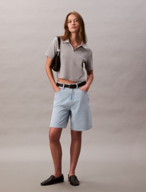 Женские шорты Calvin Klein Linen Blend Relaxed Denim Bermuda Shorts