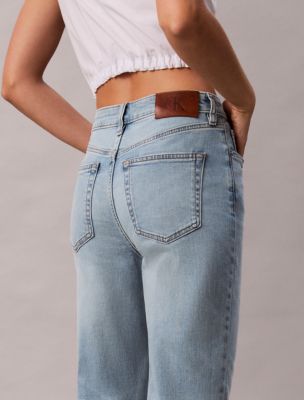 Женские джинсы Calvin Klein Cropped High Rise Lyocell Blend Straight Jeans — фото 4