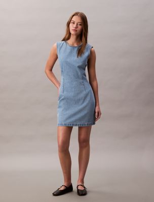 Denim Cap Sleeve Mini Dress, Huntington