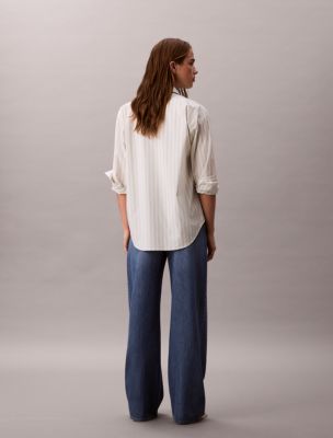[CKJ] Ultra High Rise Wide Tencel Rinse Wash Jeans ★人気★ Tencel Ultra High Rise Wide Leg Fit Jeans | Calvin Klein