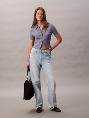 90s Straight Jeans, Light Blue Pearl