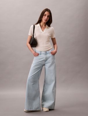 Женские джинсы Calvin Klein Ultra Wide Leg, цвет: Light Beacon — фото 6