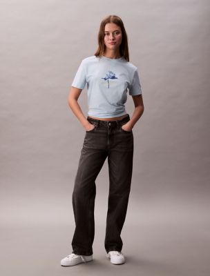 Logo Floral Graphic Classic T-Shirt , Cool Blue