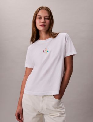 Pride Monogram Logo Slim T-Shirt , Bright White