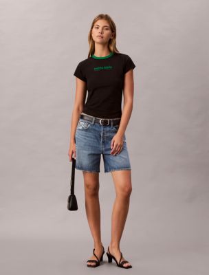 Round Logo Graphic Classic T-Shirt , Black