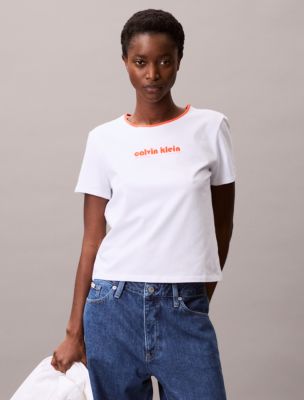 Round Logo Graphic Classic T-Shirt , Brilliant White