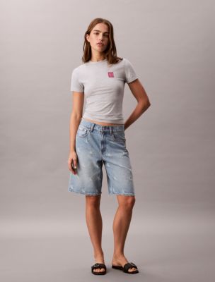 Square Logo Graphic Slim T-Shirt , History Heather