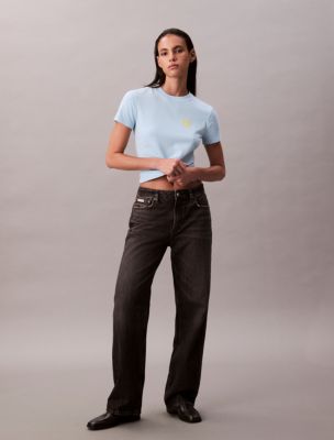 Square Logo Graphic Slim T-Shirt , Cool Blue