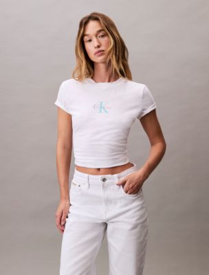 Monogram Logo Slim T-Shirt , Brilliant White
