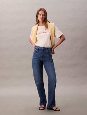 Script Logo Graphic Boxy T-Shirt, Sweet Corn
