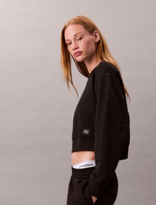 French Terry Cropped Relaxed Sweatshirt + Short, 