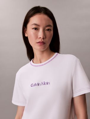 Embroidered Logo Graphic Slim T-Shirt, Brilliant White