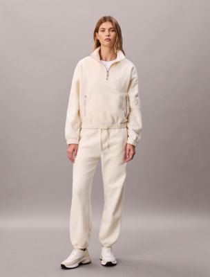 Mixed Media Fleece Joggers, Tofu