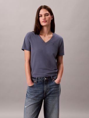 Monogram V-Neck T-Shirt , Grisaille