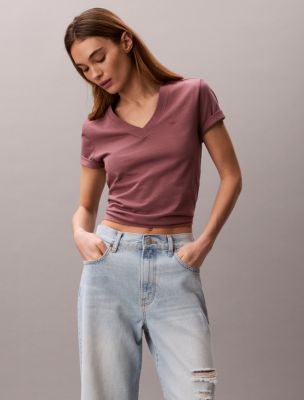 Monogram V-Neck T-Shirt , Capri Rose