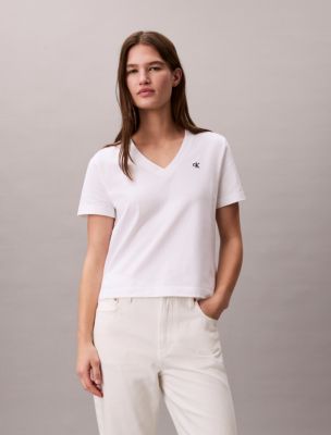 Monogram V-Neck T-Shirt , Bright White