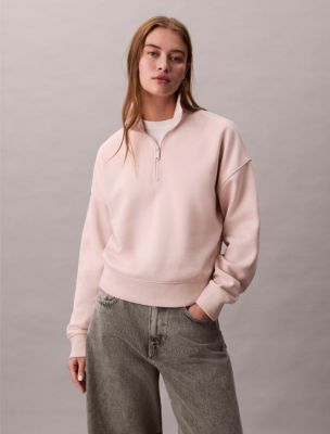 Archive Logo Fleece Quarter Zip Mock Neck Sweatshirt , Modesty