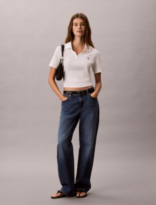 Женские футболки Calvin Klein Cotton Contour Rib Polo Tee — фото 3