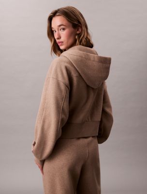 Logo Tape Zip Relaxed Hoodie | Calvin Klein