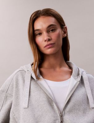 Logo Tape Terry Zip Relaxed Hoodie | Calvin Klein