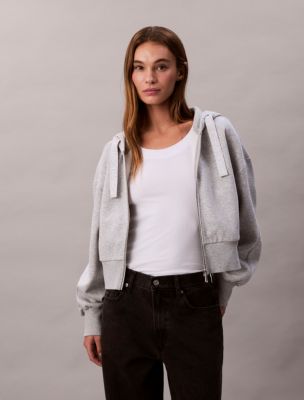 Женские худи Calvin Klein Logo Tape Fleece Zip Relaxed — фото 5