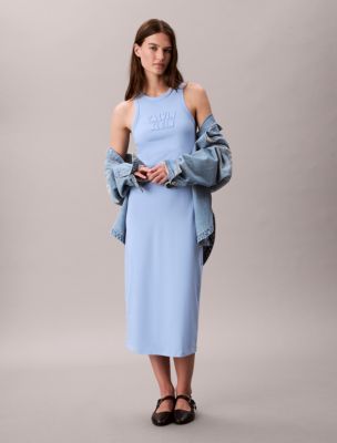 Calvin Klein Logo Midi Tank Dress, Frozen Fjord
