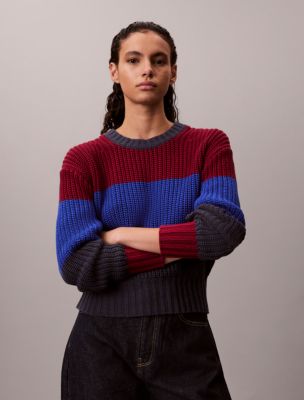 Chunky Stripe Relaxed Sweater, Inkwell Combo