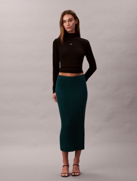 Женские юбки Calvin Klein Rib Cotton Midi Skirt