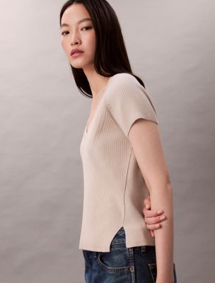 Женские футболки Calvin Klein Tech Knit Rib Classic T-Shirt — фото 4