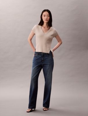 Tech Knit Ribbed Classic T-Shirt, Island Fossil Combo