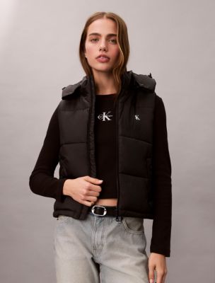 Nylon Monogram Puffer Vest, Black