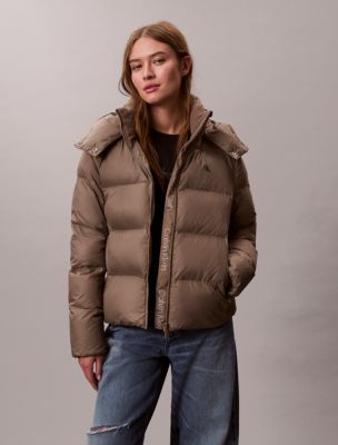 Nylon Puffer Jacket, Walnut