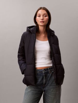 Allover Monogram Slim Puffer Jacket, Navy