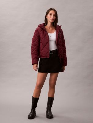 Short Puffer Jacket, Windsor Wine
