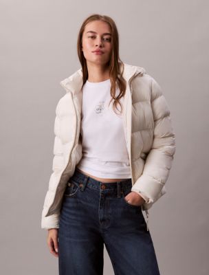Slim Puffer Jacket, Chalk