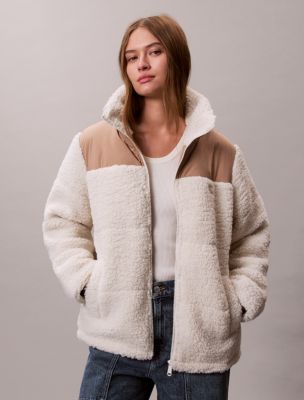 Sherpa Puffer Jacket, Chalk