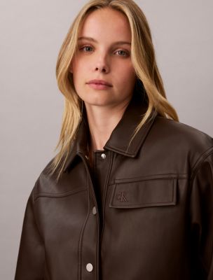 Женские куртки Calvin Klein Faux Leather Relaxed Jacket — фото 2