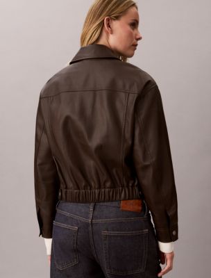 Женские куртки Calvin Klein Faux Leather Relaxed Jacket — фото 4