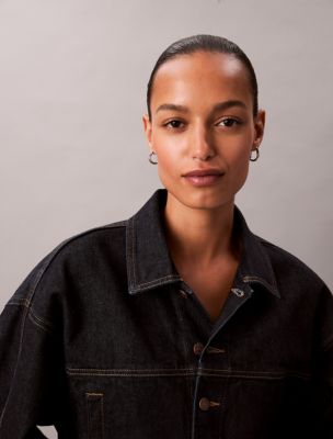 Cropped Relaxed Denim Trucker Jacket | Calvin Klein