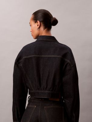 Женские куртки Calvin Klein Cropped Relaxed Denim Trucker Jacket — фото 4