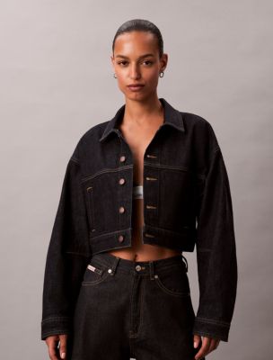 Cropped Relaxed Denim Trucker Jacket | Calvin Klein