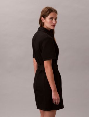calvin klein belted denim dress Womens Calvin Klein Blue Belted Denim Shirt Dress S (US 4-6)