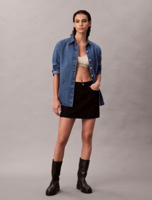 Denim Relaxed Button-Down Shirt , Indigo