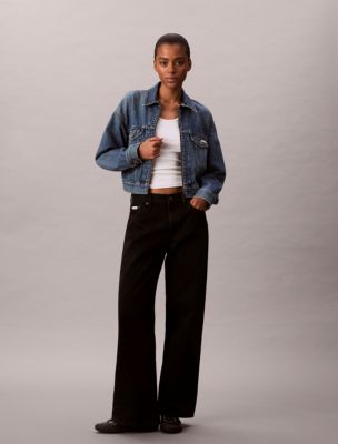 Женские куртки Calvin Klein Cropped Denim Zip Trucker Jacket — фото 2